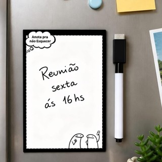 Imã de Geladeira Lousa de Anotação Magnética + Caneta Quadro (EbhaStore)
