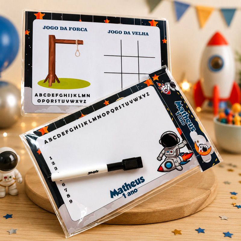 LEMBRANCINHA PERSONALIZADA ASTRONAUTA LOUSA MÁGICA + CANETA LEMBRANCINHA ANIVERSARIO FESTA INFANTIL ASTRONAUTA