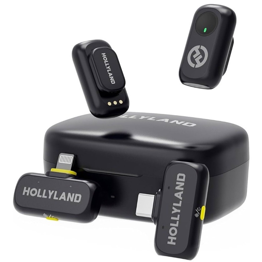 Microfone Sem Fio Lapela Hollyland Lark A1 Profissional Cor Preto