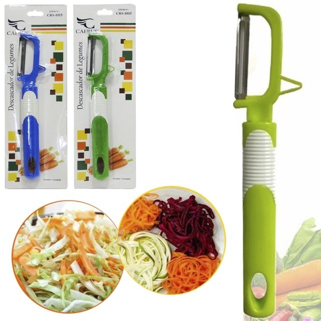 Descascador Vertical De Legumes / Frutas De Plastico / Inox Colors 19x3,5cm
