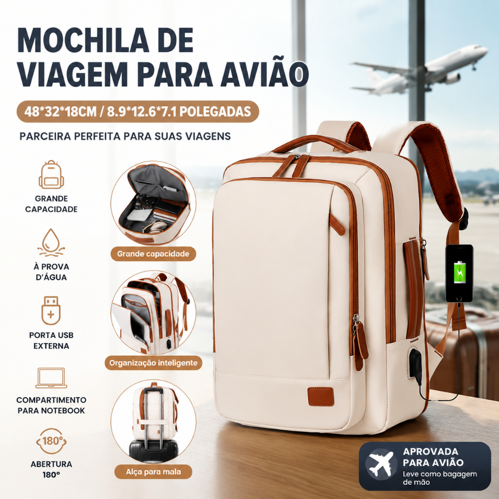 WALCOS Mochla de Viagem MascuIino e Feminina ImpermeaveI Reforçada Executiva para Notebook