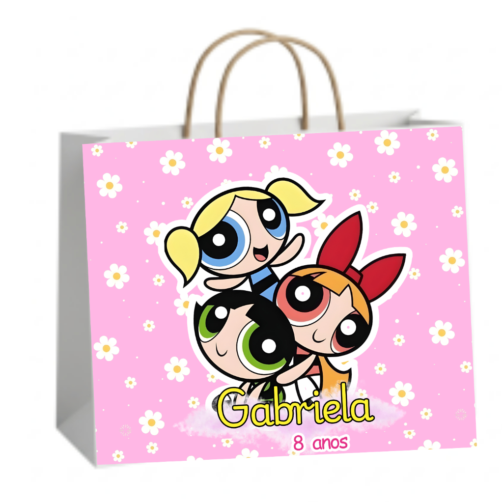 Kit sacolinhas personalizadas As Meninas Super Poderosas - personalizamos com nome e idade - lembrancinha