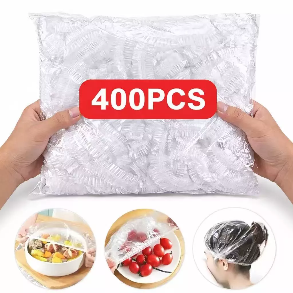 Novo Kit Com 50 até 400 Tampas De Plástico Descartáveis Para Potes de Alimentos Conservação Vedação