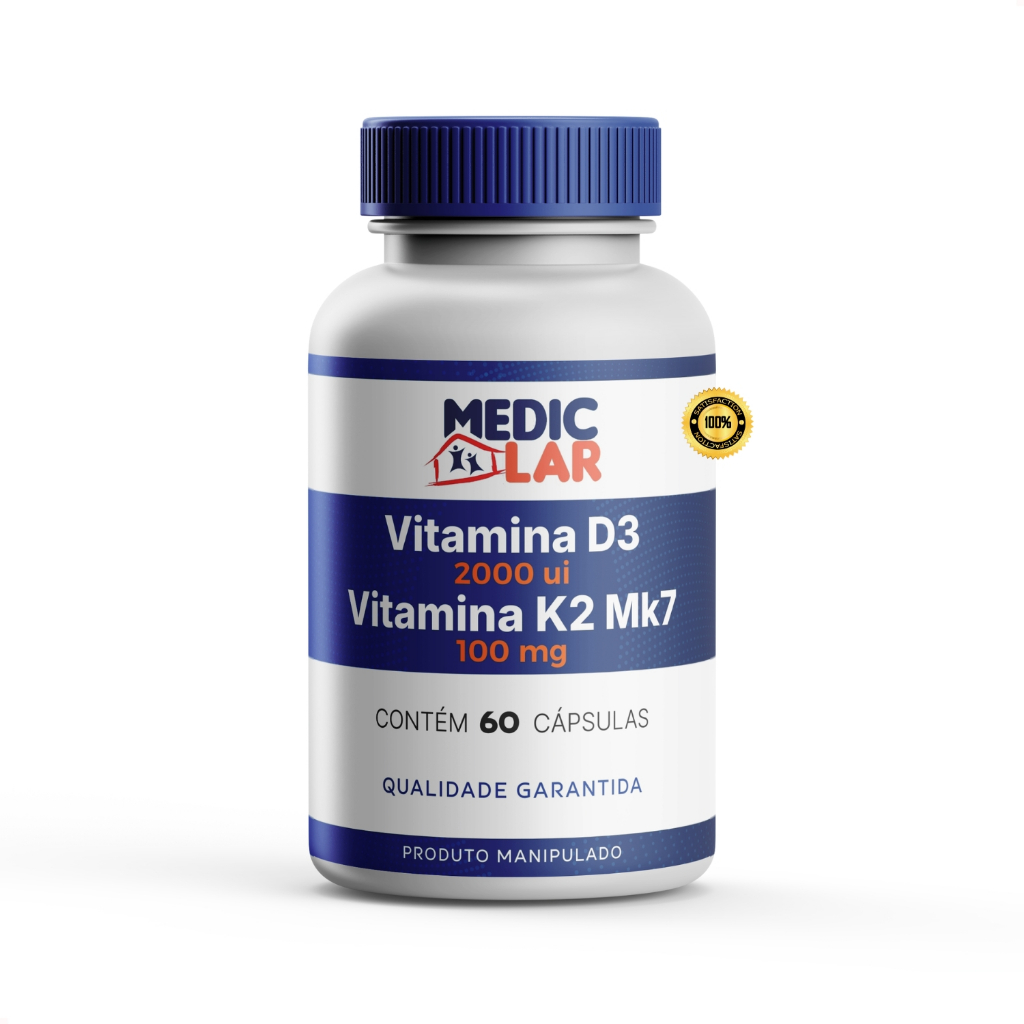 Vitamina D3 2000 UI com Vitamina K2 MK7