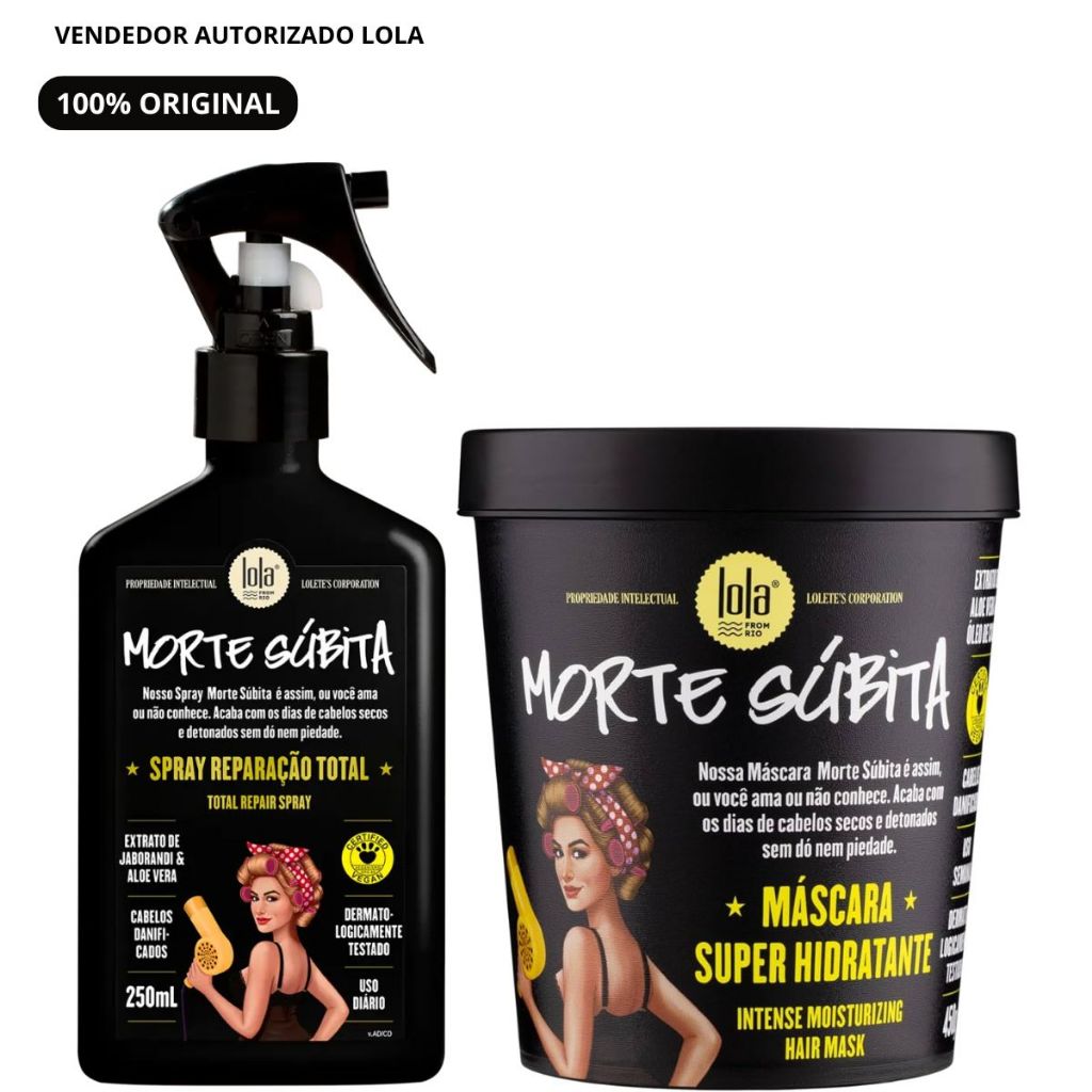 Kit Morte Súbita - Leave-in Spray 250ml + Máscara 450g - Lola Cosmetics