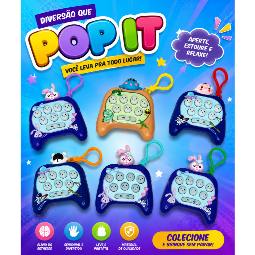Brinquedo Pop It Game Eletrônico Infantil com Som e Luzes Jogo de Memória Antiestresse