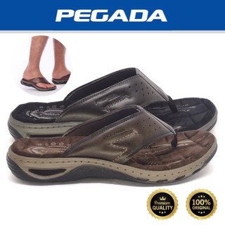 Chinelo Masculino Pegada Couro Legítimo Tira de Dedo com Amortecedor Amortech Esporão Conforto Leve Original 131663