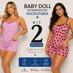 Kit c/ 2 Conjuntos de Short Doll Feminino Estampado