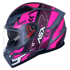 Capacete Moto Feminino Asx City Diagon Sv Cinza Fosco Rosa Roxo