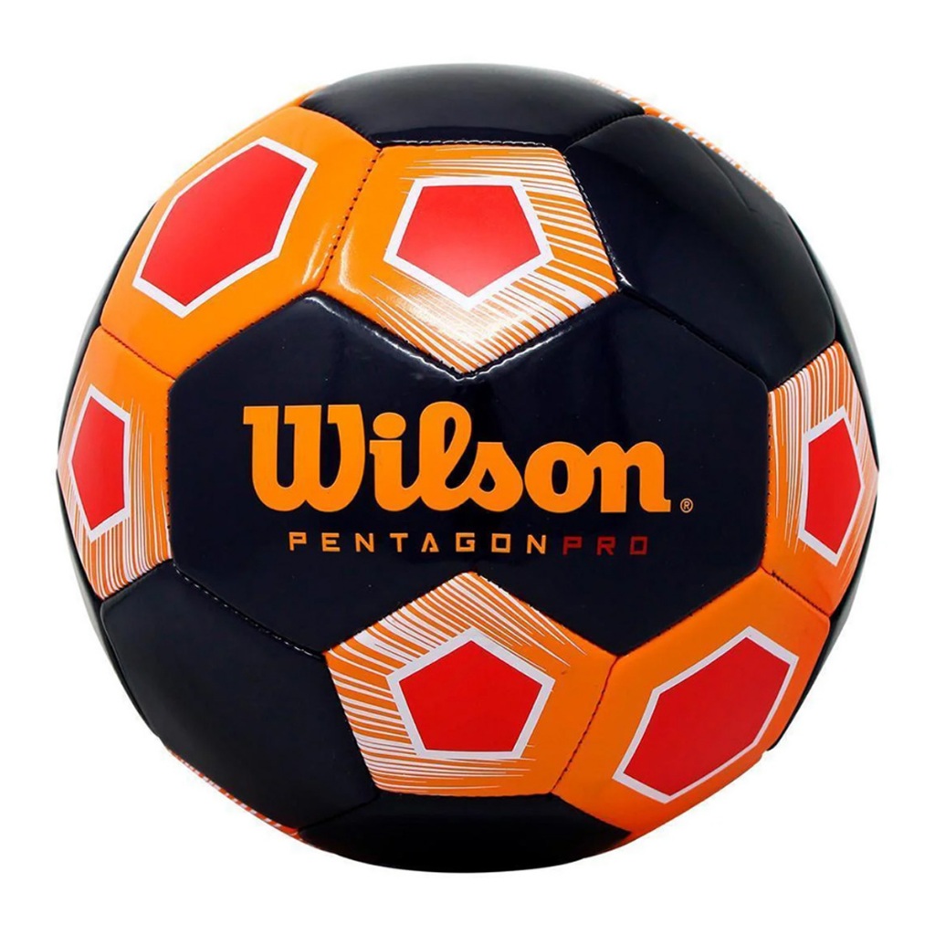 Bola De Futebol De Campo Pentagon Pro 5 Wilson - Preta/Laranja