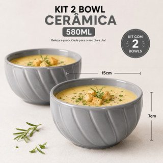 Kit 2 Cambuca Tigela 15x7 Sopa Caldos Grande 580ml Espanha Colors Cerâmica Colorido Servir Mesa