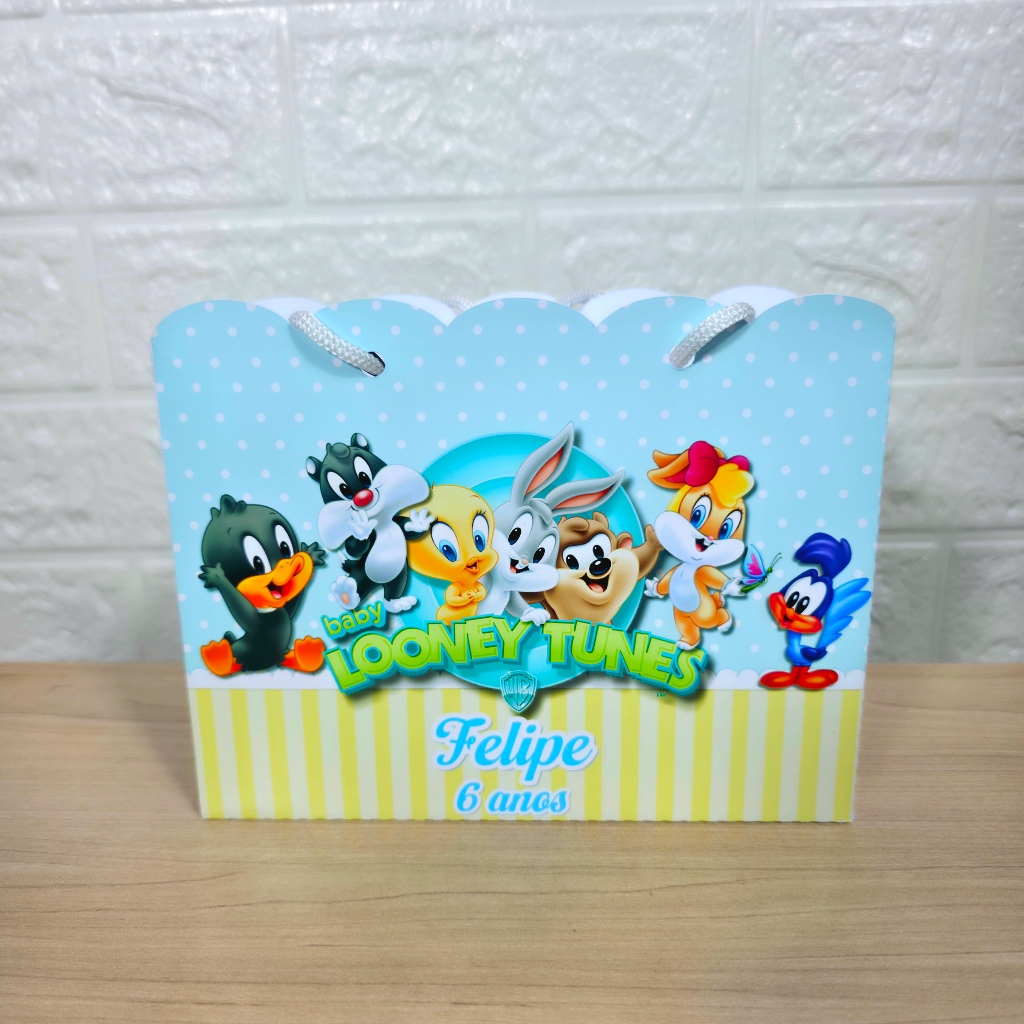Sacolinha Personalizada Tema Looney tunes Lembrancinha Festa Infantil