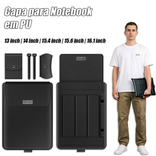 Case Capa Notebook Air M1 / M2 Notebook Multifuncional Macbook Em Couro 4 Em 1, 13-14 Pol Base