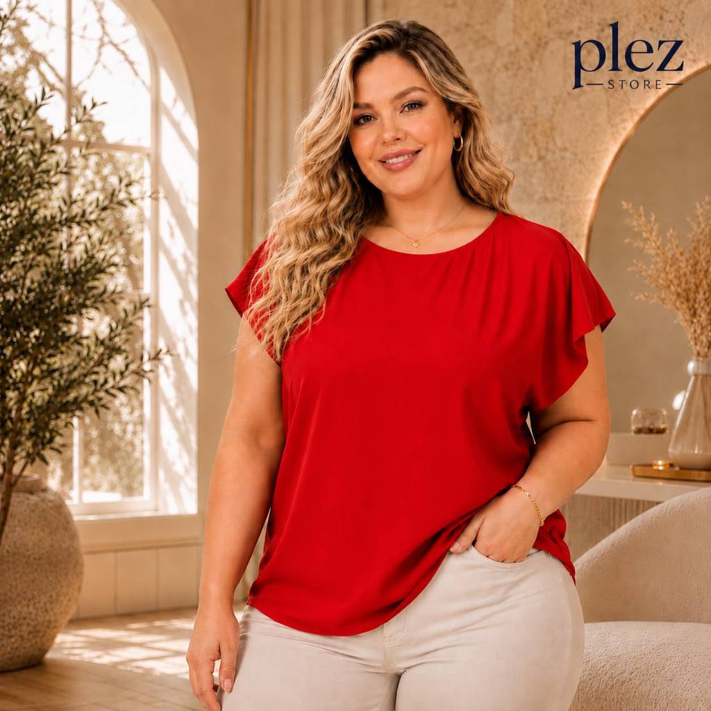 Blusa feminina plus size básica fresquinha confortável soltinha G1 ao G6 modelo mais soltinho leve tecido não amassa
