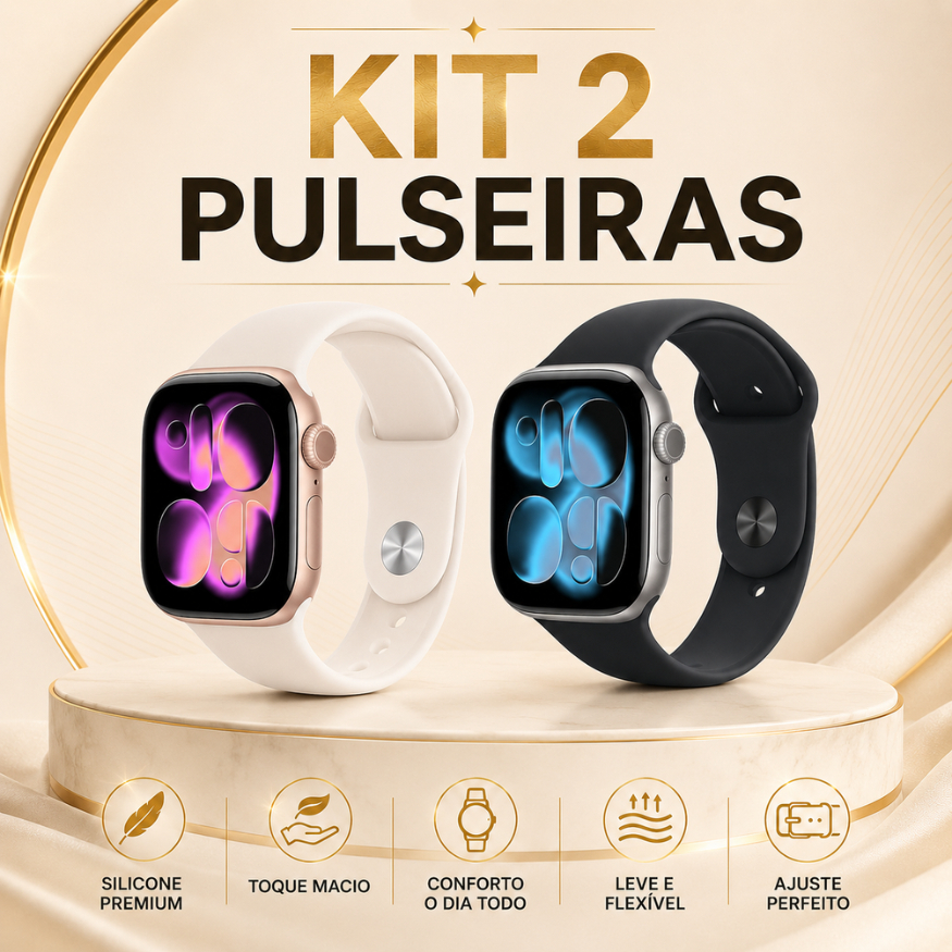 Kit com 2 Pulseira de Silicone para Smartwatch