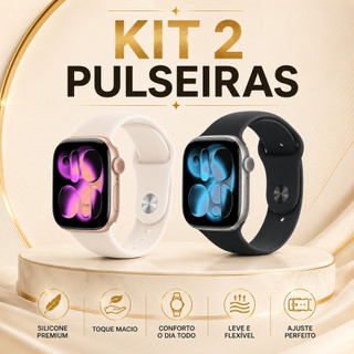 Kit com 2 Pulseira de Silicone para Smartwatch