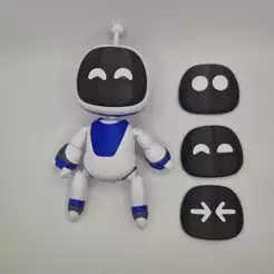 Boneco Robô 3D Articulado com 4 Rostos Expressões Diferentes - com ou sem suporte