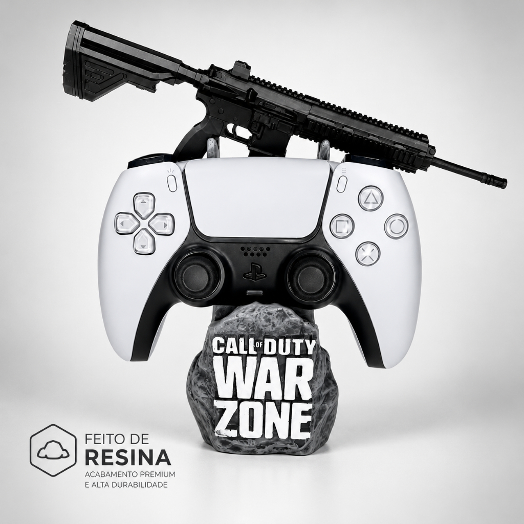 Suporte Para Controle PS5 PS4 Xbox Base Setup Decoração Gamer Call Of Duty 3D War zone + Rifle