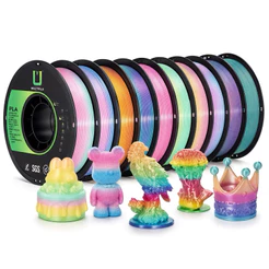 Filamento 3d PLA Silk 1Kg 1.75mm Multfila Acabamento Brilhante Diversas Cores