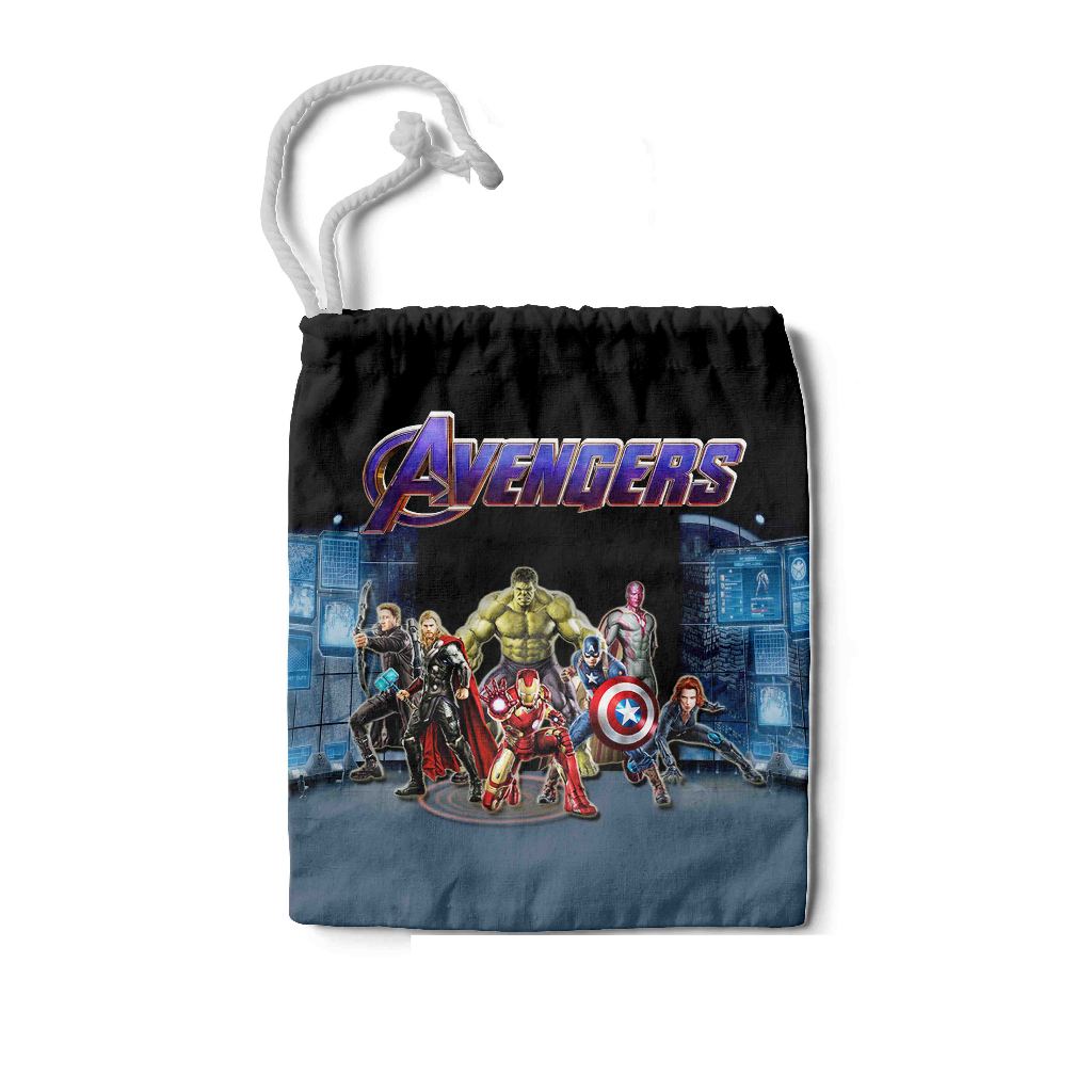 Kit Sacolinha Saco Sacochila Saquinho estampa dois lados Lembrancinha Brinde Aniversario Personalizadas Vingadores
