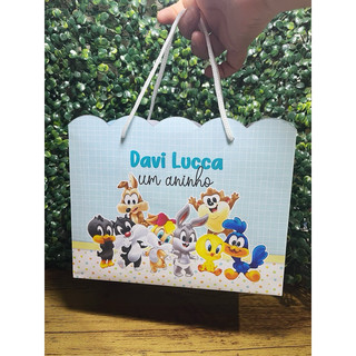 Sacolinha Personalizada Baby Looney Tunes + BRINDE Lembrancinha Aniversário