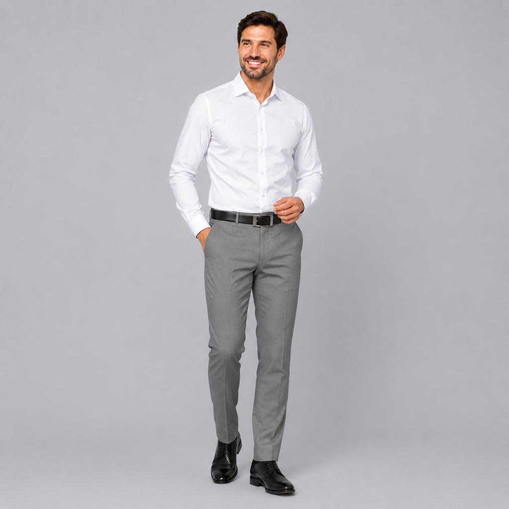 Calça Social Masculina Elegante Slim Fit 5% Elastano para Trabalho e Eventos