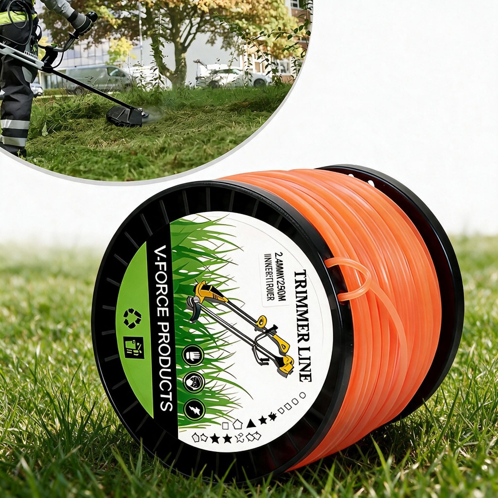 Rolo Fio Nylon Quadrado Roçadeira 2.7mm 3mm Laranja Compatível Gasolina Elétrico