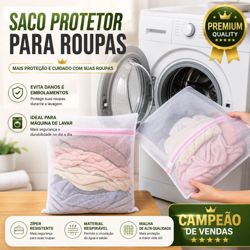 Kit 5 Sacos Protetores Para Lavagem De Roupas Delicadas Com Zíper