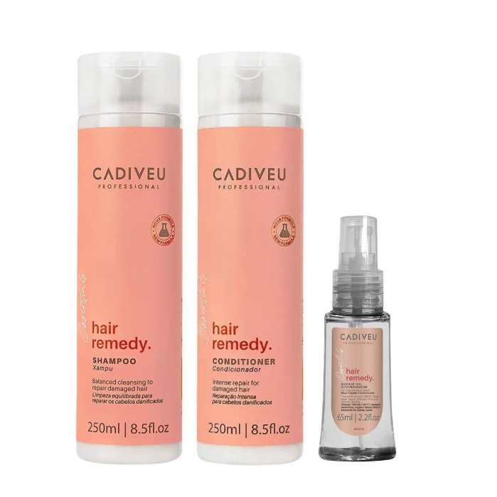 Cadiveu Kit Hair Remedy Shampoo 250ml + Condicionador 250ml e Óleo 65ml