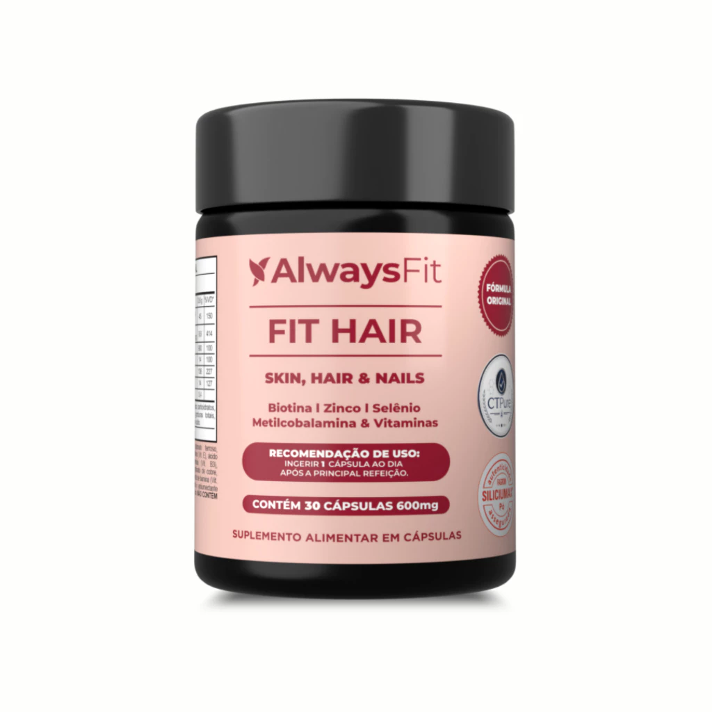 FitHair AlwaysFit  | Biotina + Zinco + Selênio + Ferro + Cobre + Cisteína + Vitaminas | 30 Cápsulas