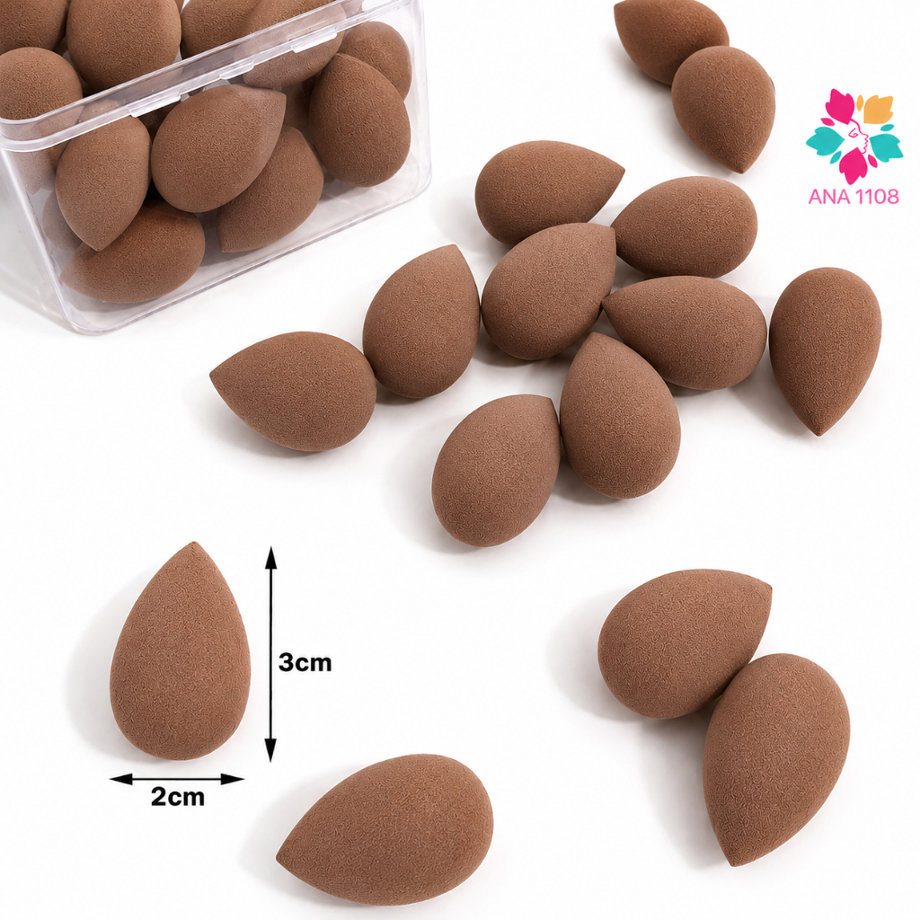 ANA1108 KIT 12 unidades Mini Gota d'água Esponjas Maquiagem Profissional Macia Macia Acabamento · foto 2