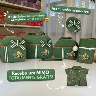 Kit Bolsa Maternidade Safári(1) Conjunto Completo para Bebê