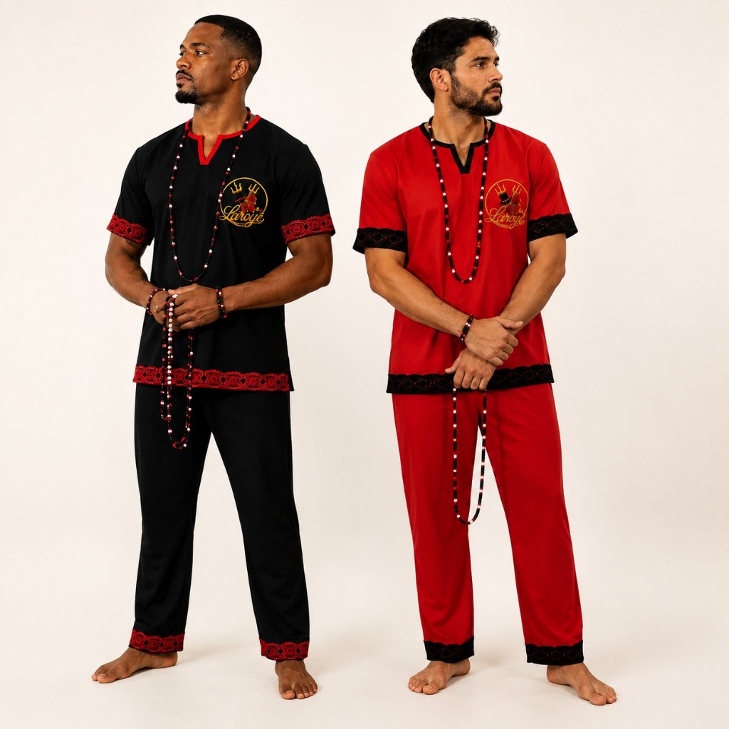 Conjunto Umbanda E Candomblé DTF Com Renda Inglesa Luxo P Ao EGG