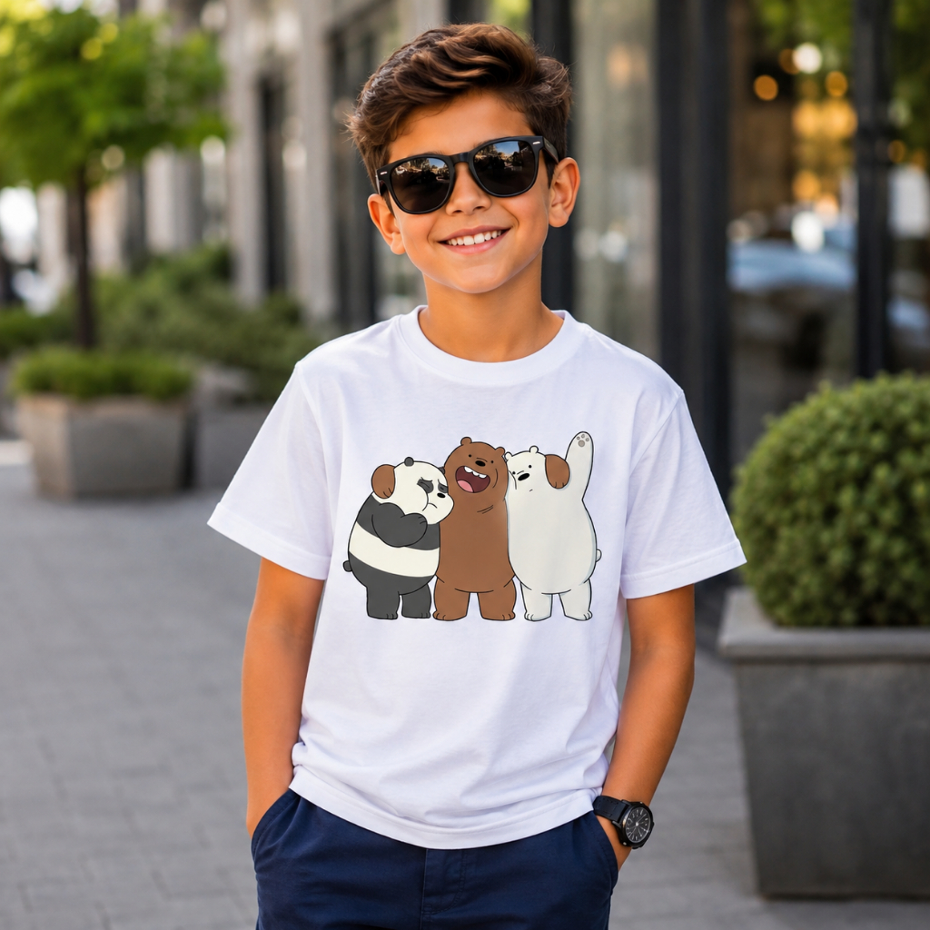 Roupa infantil Camisa Camiseta Menino Menina urso sem curso desenho animado crianças