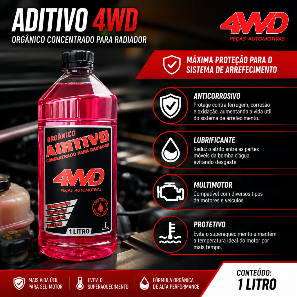 Aditivo Rosa Radiador Orgânico Concentrado Liquido de Arrefecimento Anticorrosivo · foto 2