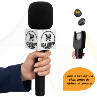 Bastão para Microfone Lapela Redondo Lark M2  Canopla Personalizada Suporte Adaptador