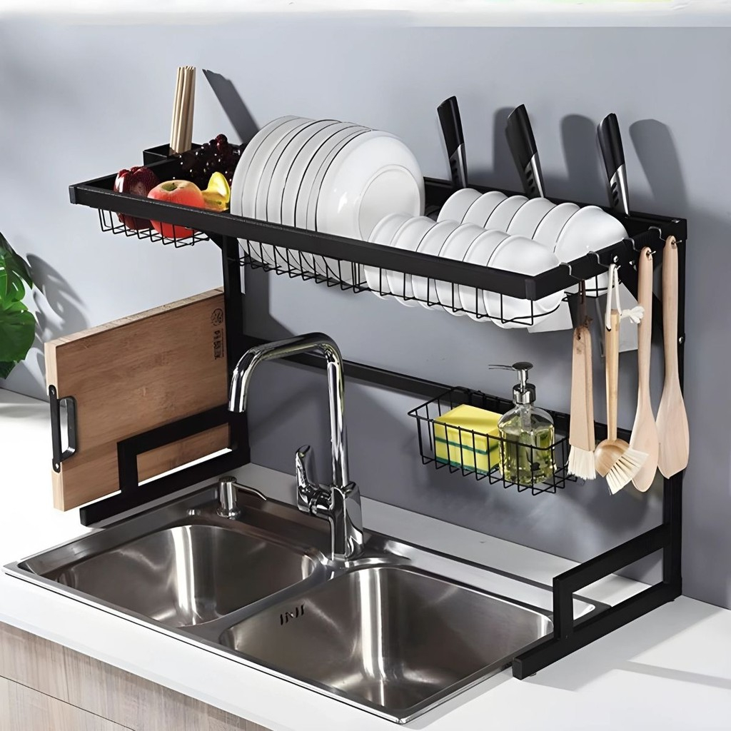 Escorredor de Louças Kitchen Rack Organizador 2 Andares Para Bancada 85cm ou 65c