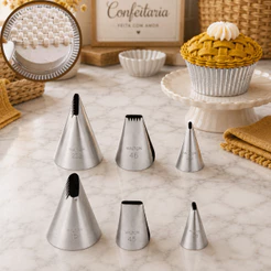bico Wilton cesta confeitar bolos original sem emendas ( linha completa Cesta ) (CHOCO)