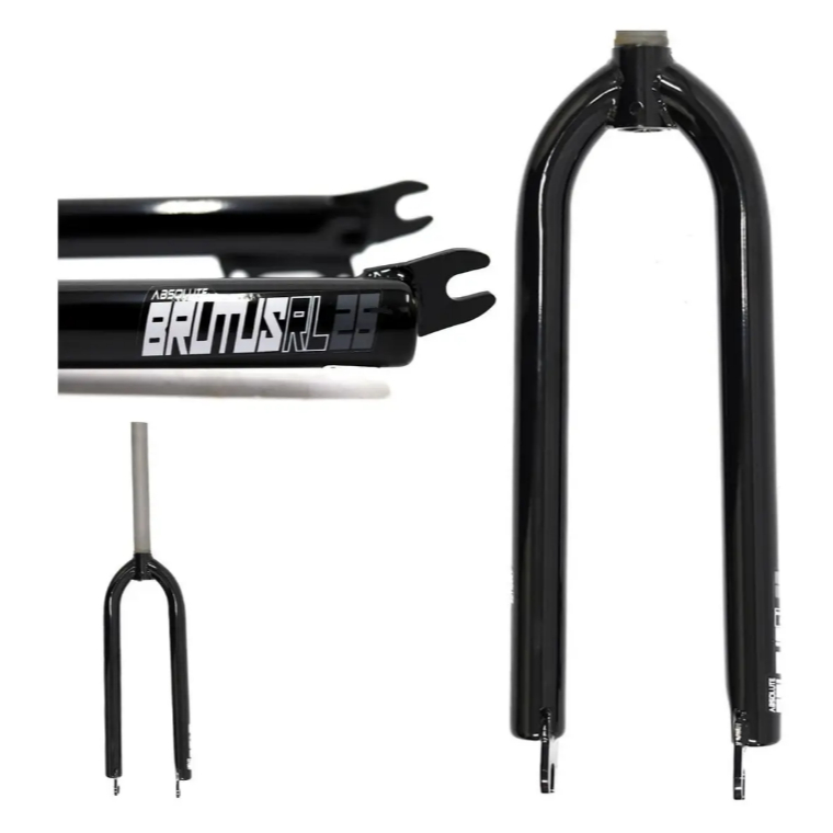 Garfo Suspensão Modelo Rígido Aro 26 Rl Absolute Brutus em Aço para Freio A Disco Freeride Grau Wheeling Freestyle Preto