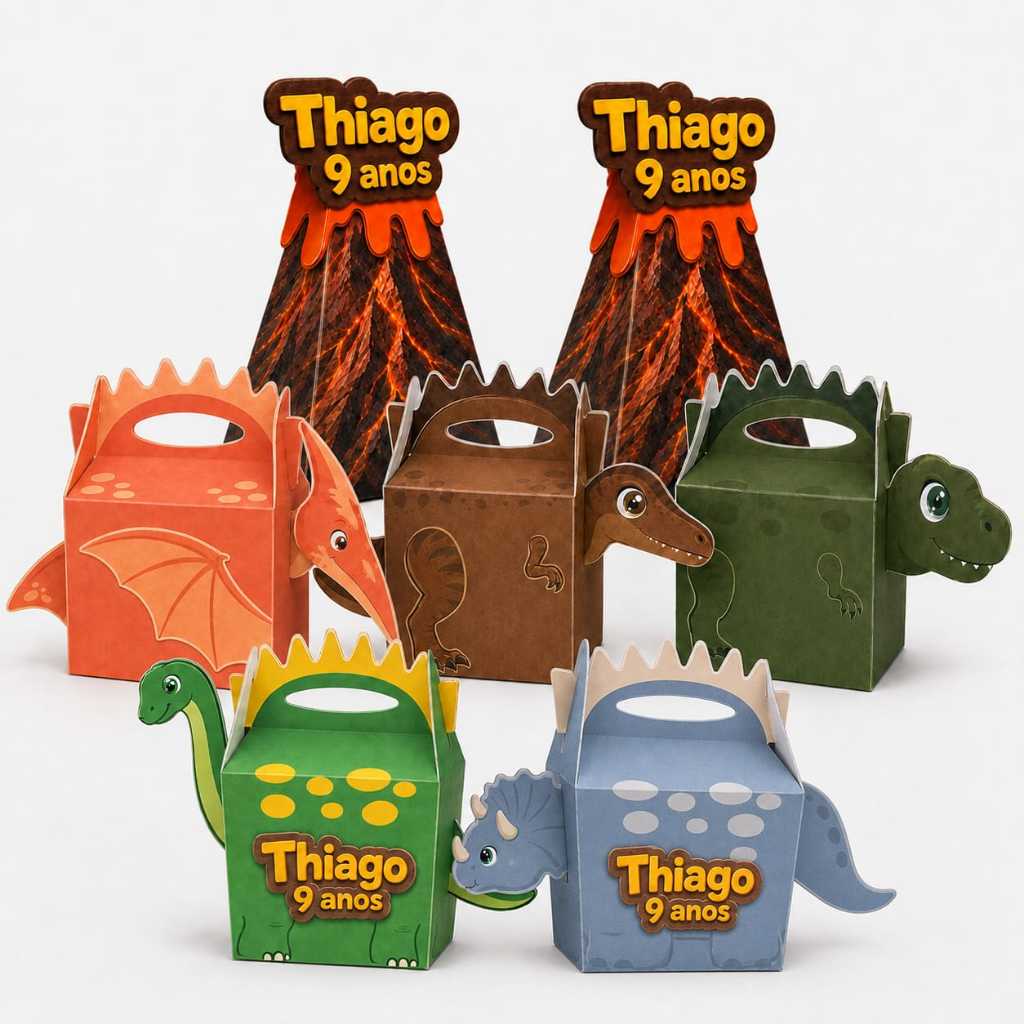 Kit Caixinhas Dinossauro Personalizadas lembrancinha Festa Infantil Jurassic Park