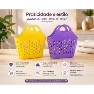 Sacola Bolsa Reutilizavel Retornavel de Plastico Multiuso  Praia Feira Mercado