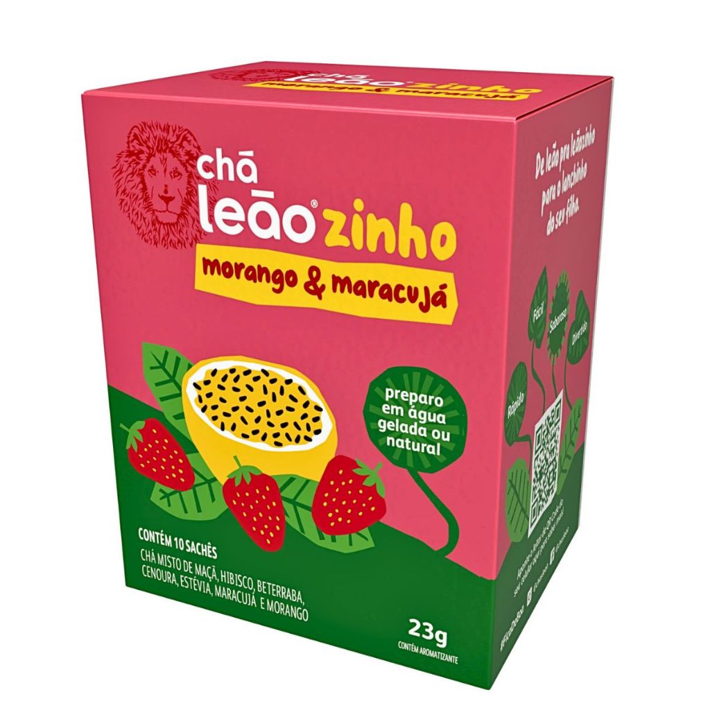 Chá Morango Maracujá Kids Leão 10 Sachês