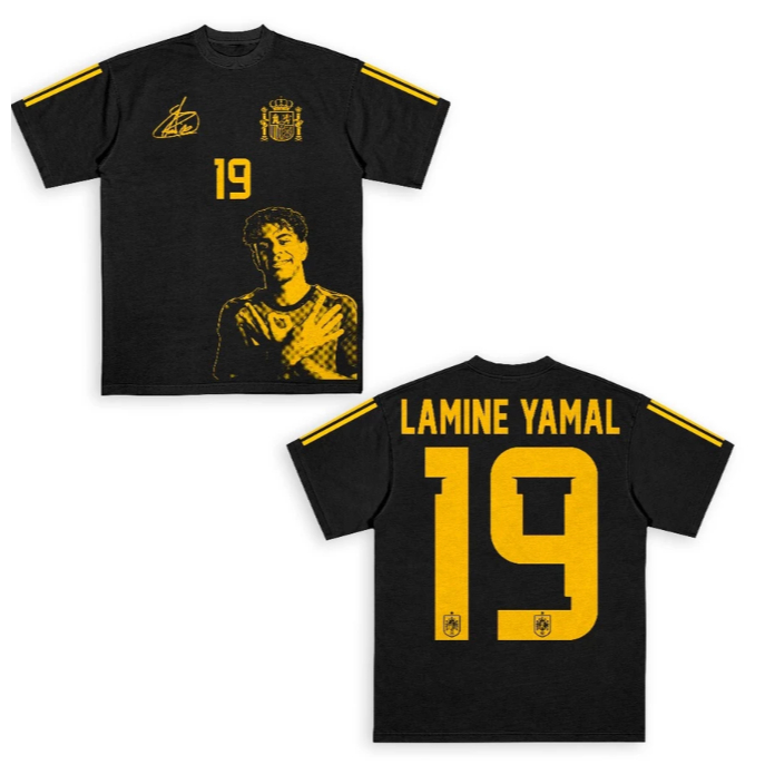 Camiseta Futebol Lamine 19 Masculina Streetwear Espanha Estampada Casual Futebol 100% Algodão Premium