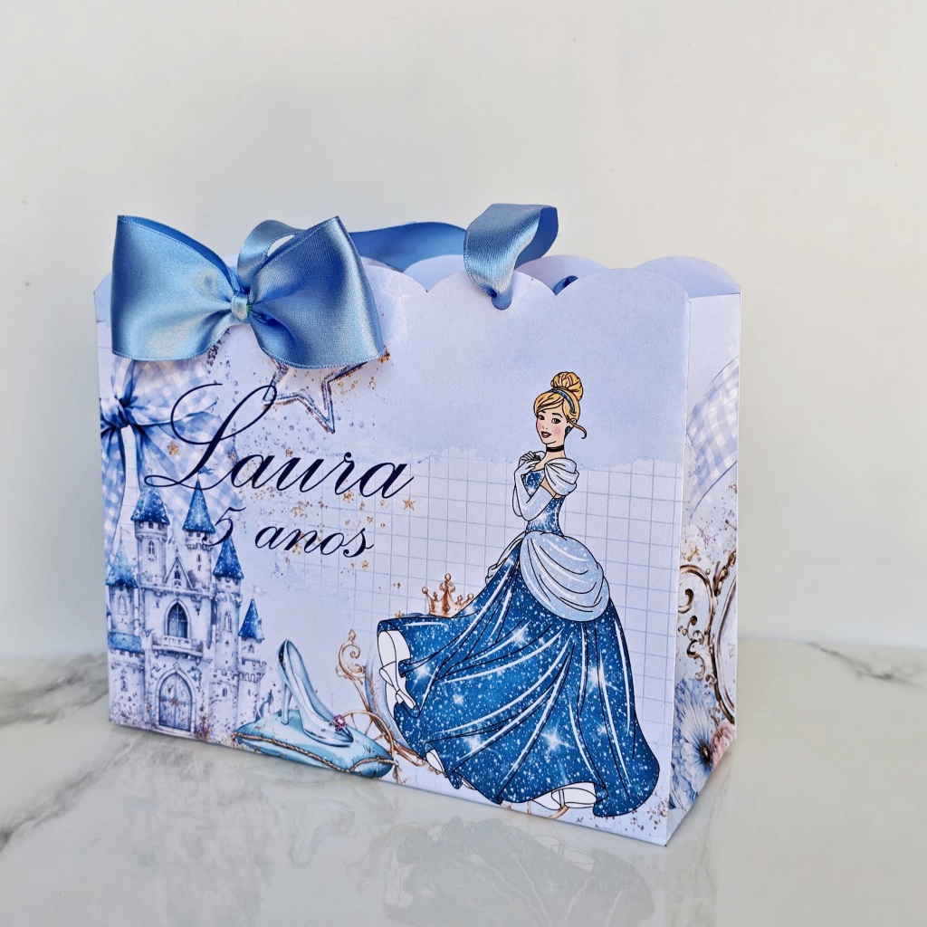 Sacolinha Cinderela Personalizada Infantil Lembrancinha Festa Aniversário Princesa