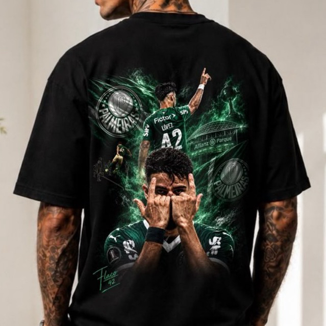 Camiseta FLACO LOPEZ PALMEIRAS Estampa Premium Digital DTF