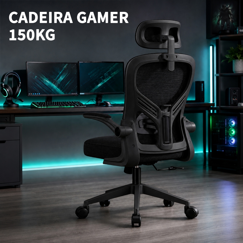 Cadeira Ergonômica Gamer Escritório Giratoria inclinar de 90°a130° Adaptação da cintura , Até 150kg