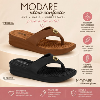Tamanco Modare Feminino Ortopédico UltraConforto Reflex Sense Palmilha Massageadora EVA Original