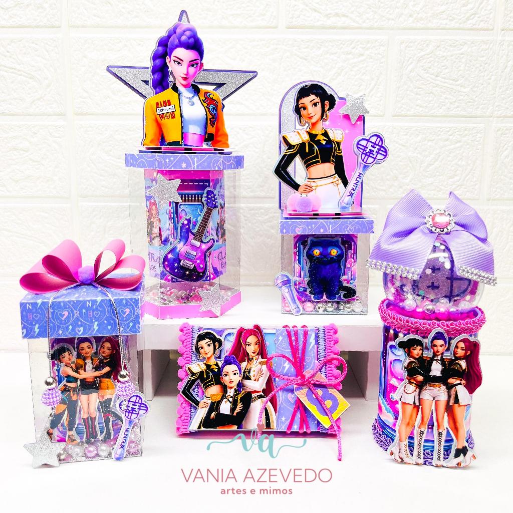 Kit Festa Luxo Guerreiras do K-Pop Personalizados I Lembrancinhas I Festas I Aniversários I Caixinhas de Acetato