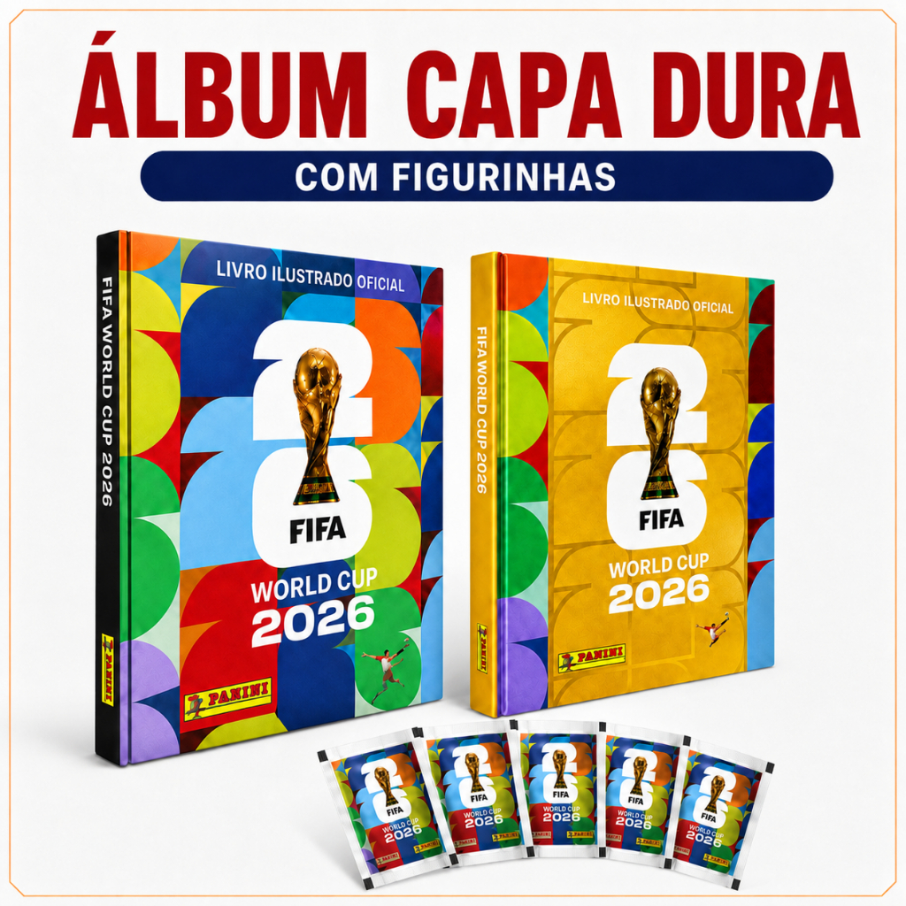 Kit Álbum Capa Dura Copa do Mundo 2026 Fifa World Cup Colecionável + Figurinhas