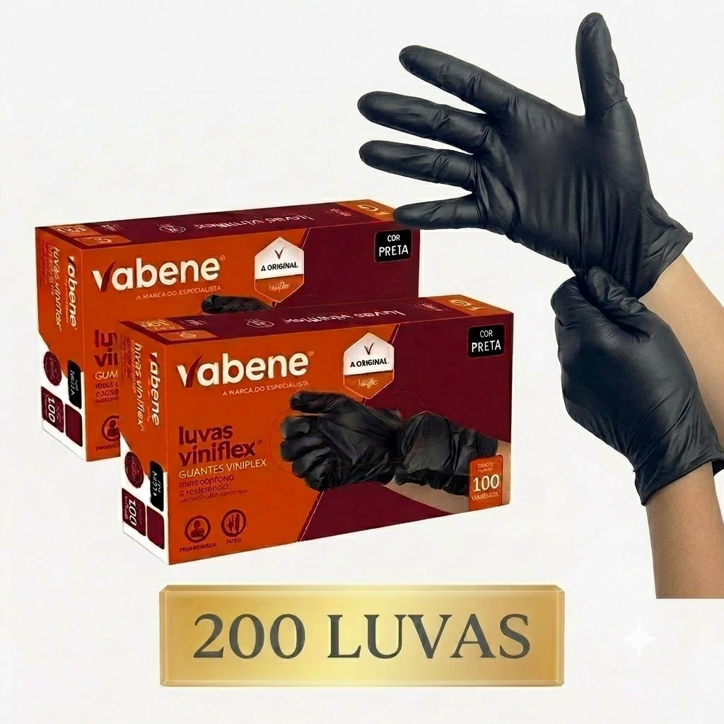 200 Luvas Descartáveis Viniflex Sem Pó kit TPE cozinha jardim limpeza